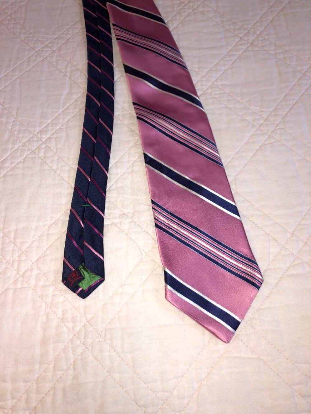 Tommy Hilfiger Pink Blue White Striped Tie